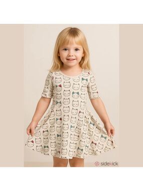 Jumping Beans Cat Print Dress, Girls Size 12